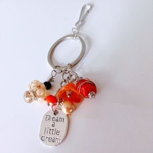 Dream a little dream beaded keychain purse charm